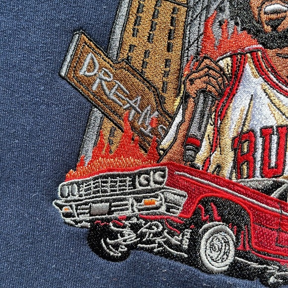 JCole Tale of Two Cities Custom Handmade Embroidered Crewneck Longsleeve Sweater - Picture 6 of 10